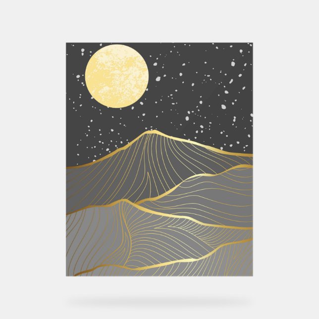 Premium mountain painting acrylic sign (Front)