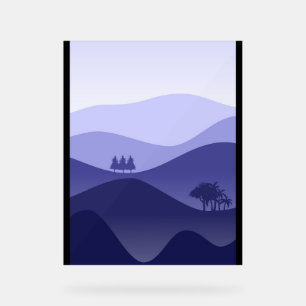 Premium mountain painting acrylic sign