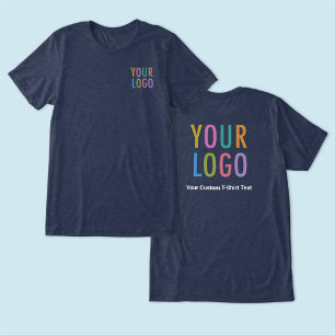 Premium Navy Blue T-Shirt Custom Logo Unisex Tri-Blend Shirt