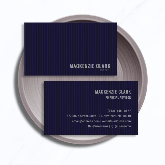 Premium Navy Pinstripe Business Card (Creator Uploaded)