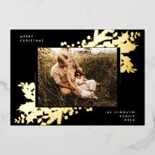 Premium Onyx Christmas Gold Botanical Photo Frame