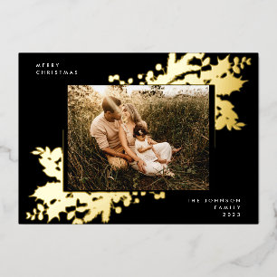 Premium Onyx Christmas Gold Botanical Photo Frame