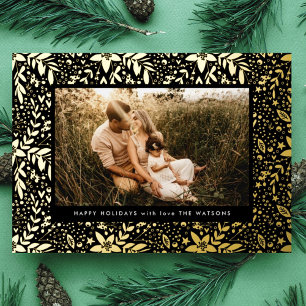 Premium Onyx Gold Botanical Frame Photo Happy
