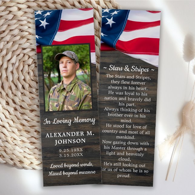Premium Patriotic Photo Military Prayer Bookmark (Creator Uploaded)