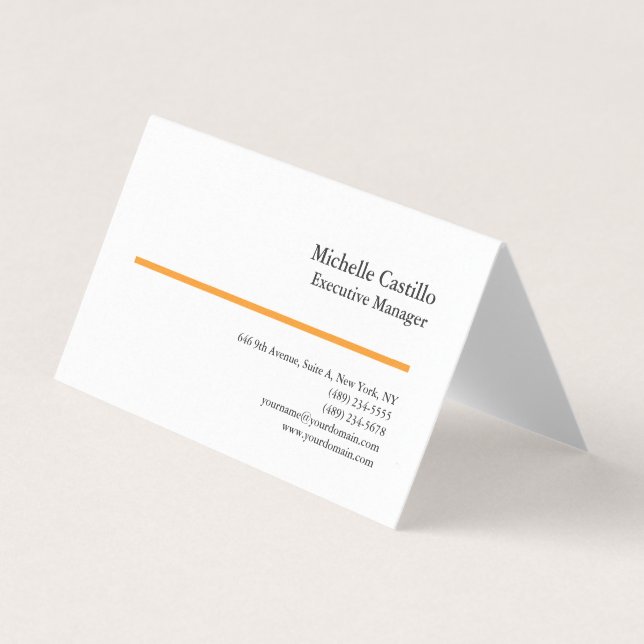 Premium Pearl Professional Minimalist Modern Plain Business Card (Front)