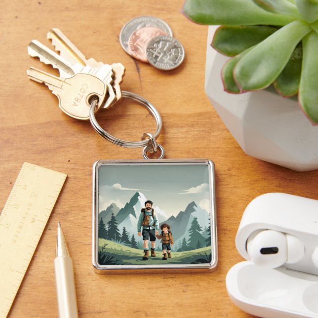 Premium Photo Keychain in a Stylish Square Shape (Desk)