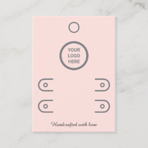 Premium Pink Double Row Stud Earring Display Card