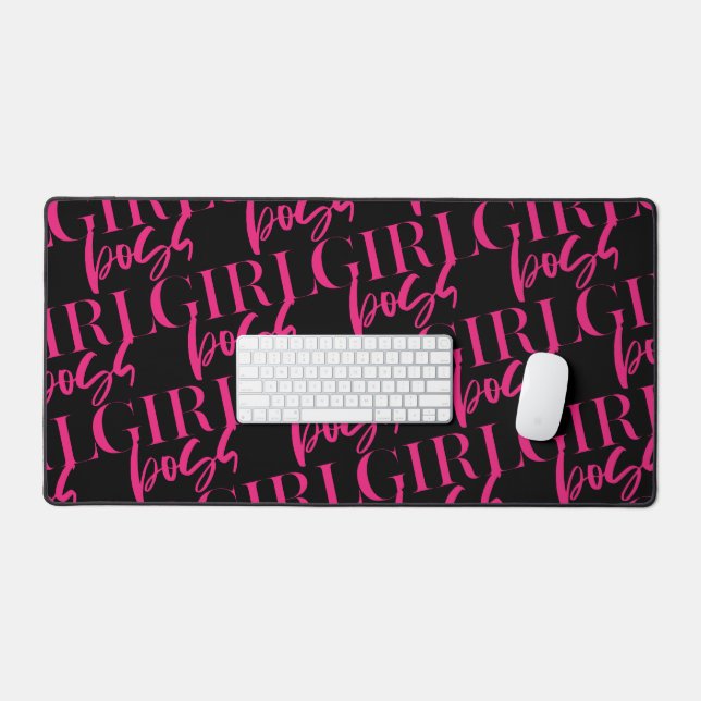Premium Pink | Girl Boss | Modern Ultra Desk Mat (Keyboard & Mouse)