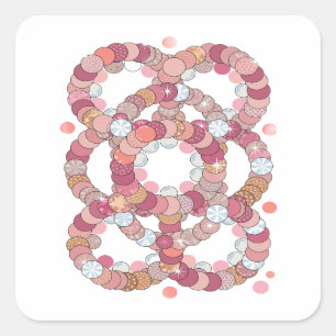 Premium Pink PINK AND WHITE CIRCLES Sticker