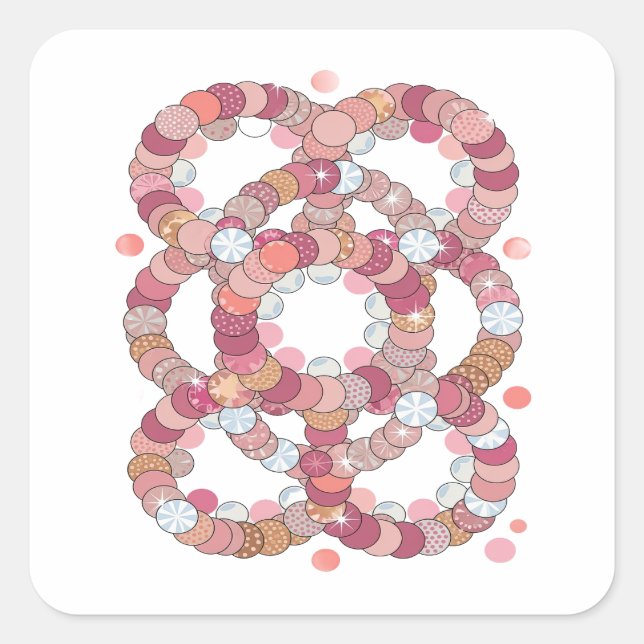 Premium Pink PINK AND WHITE CIRCLES Sticker (Front)