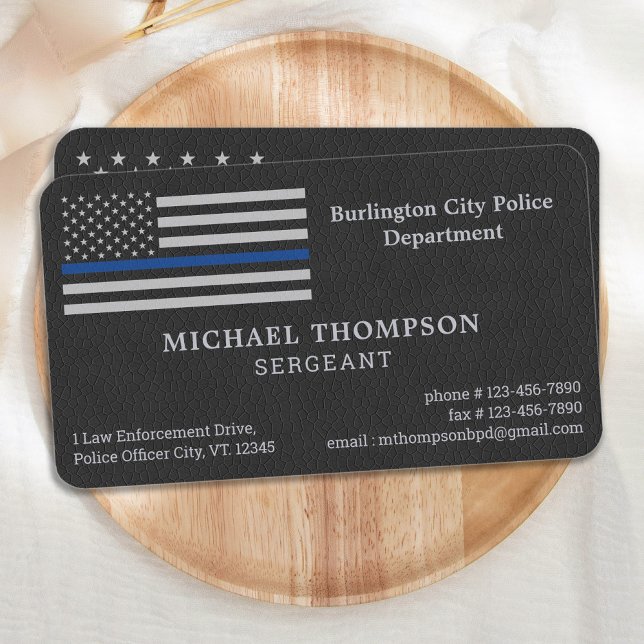 Premium Police Department Faux Leather Officer Business Card (Creator Uploaded)