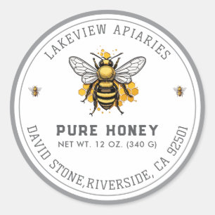 Premium Pure Honey Jar Labels   Tailored Custom
