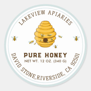 Premium Pure Honey Jar Labels Tailored Custom tx