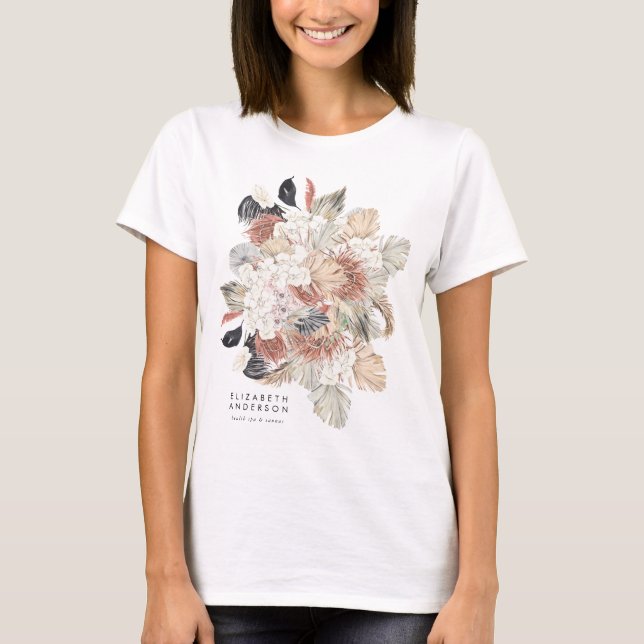 Premium Pure White Pampas Grass Floral Ultra T-Shirt (Front)