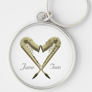 Premium Quality Romantic Heart Saxophone Keychain
