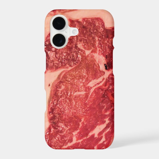 Premium Raw Red Meat | Marbled Steak Macro Photo (Back)