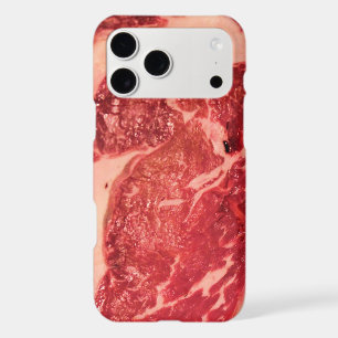 Premium Raw Red Meat Marbled Steak Macro Photo