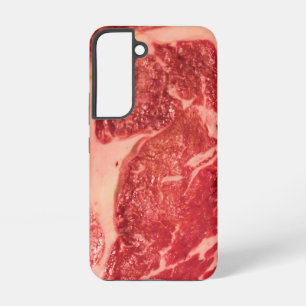 Premium Raw Red Meat   Marbled Steak Macro Photo Samsung Galaxy Case