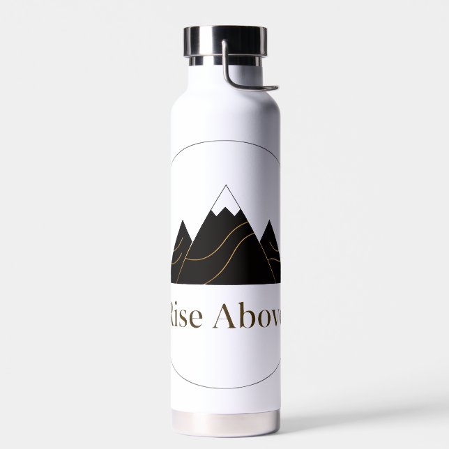 Premium ‘Rise Above’ Thermal Glass - Minimalist Water Bottle (Left)