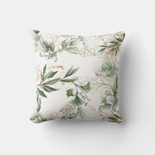 Premium Sage Modern Eucalyptus Green throw pillow