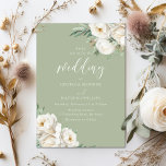 Premium Sage & White Floral Wedding  Invitation<br><div class="desc">Introducing our Premium Sage & White Floral Wedding Invitation, the epitome of elegance for your special day. Set against a serene sage background, delicate white florals gracefully frame the edges, offering a touch of romance and sophistication. The exquisite cursive typography adds a modern yet timeless appeal, ensuring your invitation stands...</div>