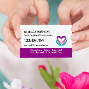 Premium Senior Caregiver Elderly & Personal Care Business Card