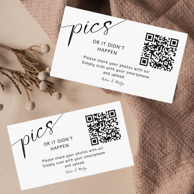Premium Share Wedding Photos With QR Code Sign Enclosure Card (Creator Uploaded)