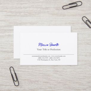 Premium Silk Black & White Blue Professsional Business Card