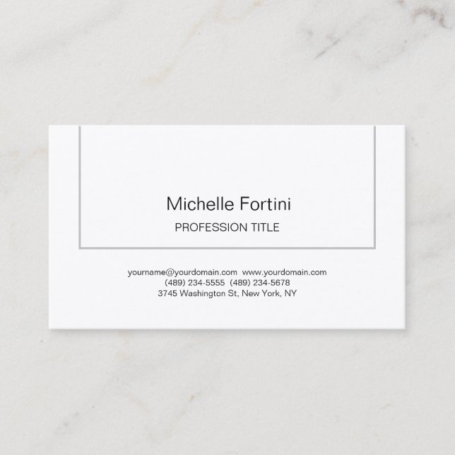 Premium Silk Elegant Plain Simple Minimalist Business Card (Front)