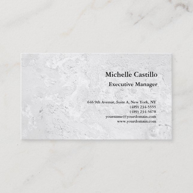 Premium Silk Professional Minimalist Grey Wall Business Card (Front)