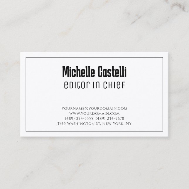 Premium Silk Professional Unique Classical Simple Business Card (Front)