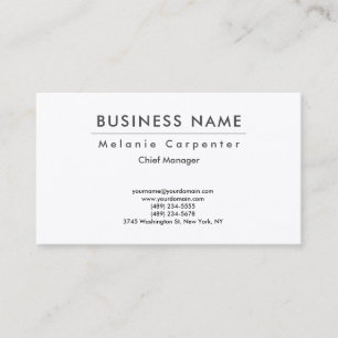 Premium Silk White Minimalist Modern Plain Business Card