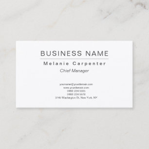 Premium Silk White Minimalist Modern Plain Business Card