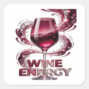 Premium Silver WINE ENERGY Sticker Print