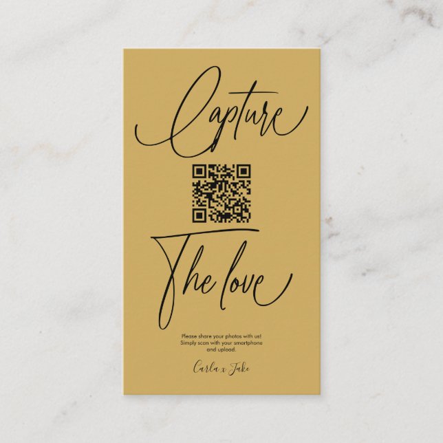 Premium Simple Share Wedding Photos With QR Code Enclosure Card (Front)