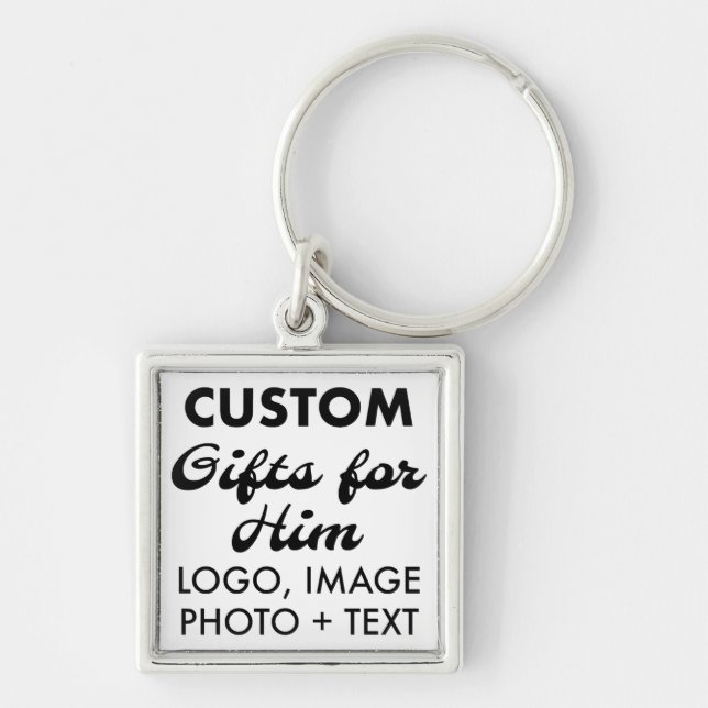 Premium Square Keychain Custom Gifts for Him (Front)