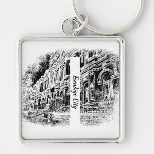 Premium Square Keychain, Large Key Ring