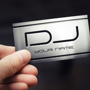 Premium Stainless Steel Metal Look Music DJ Business Card