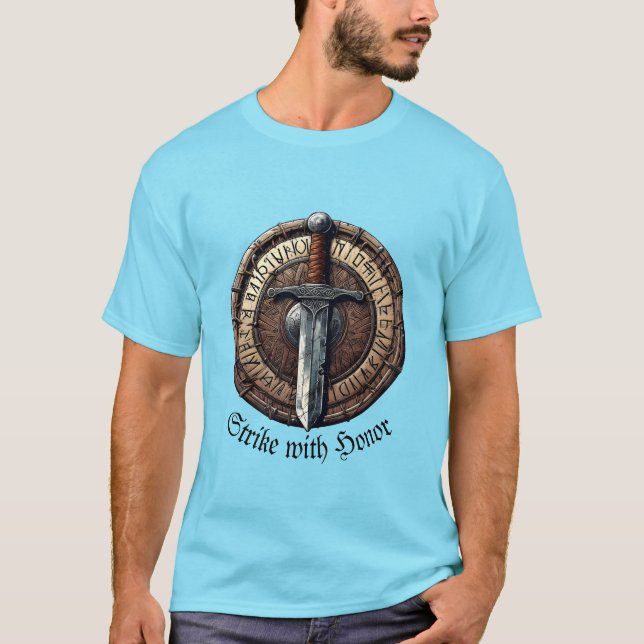 Premium sword printed men's t-shirt (Front)
