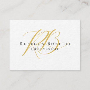 Premium Thick Exclusive Modern Gold Color Monogram Business Card