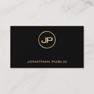Premium Thick Luxury Elegant Black & Gold Modern Business Card