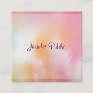 Premium Thick Modern Colourful Abstract Template Square Business Card
