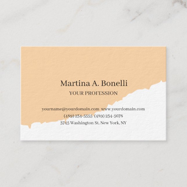 Premium Thick Unique Elegant Plain Simple Special Business Card (Front)