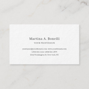 Premium Thick Unique Elegant Plain Simple Special Business Card