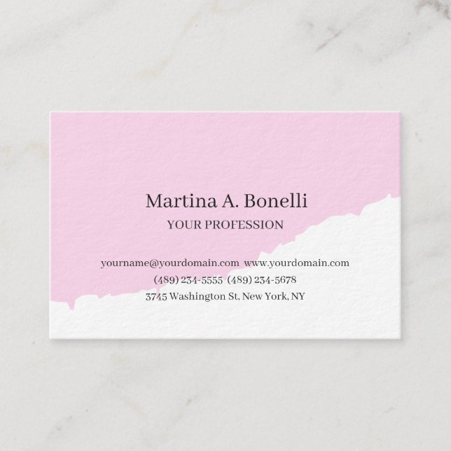Premium Thick Unique Elegant Plain Simple Special Business Card (Front)