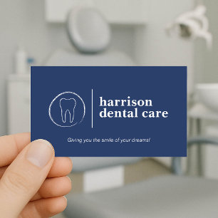 Premium Tooth Sketch Logo Blue Dentist