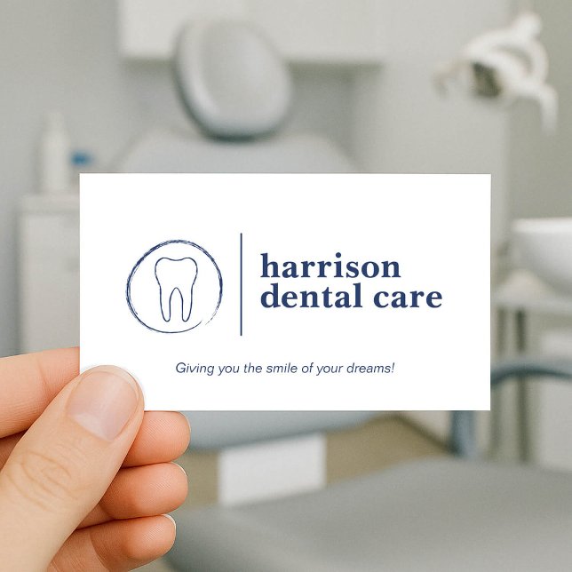 Premium Tooth Sketch Logo White/Blue Dentist (Creator Uploaded)