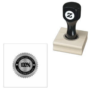 Premium Touch SATISFACTION 100% Plum Colour Ink Rubber Stamp