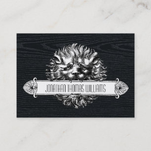 Premium Vintage Lion & Wood Business Card