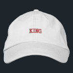 Premium White-Hat Featuring King Text Pure Peace Embroidered Hat<br><div class="desc">This premium khaki cotton hat showcases elegant "King" text embroidery for a refined style.</div>
